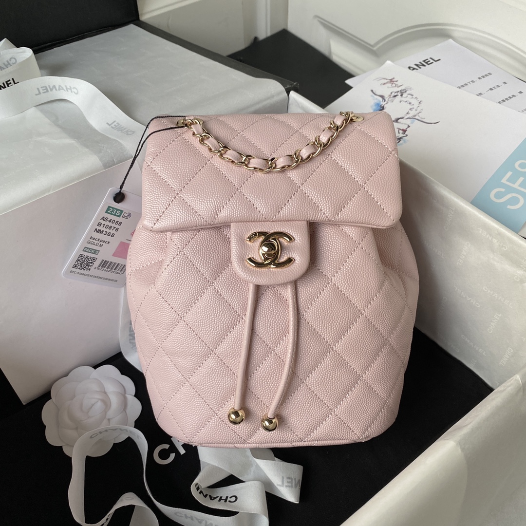 Caviar Leather Mini Backpack AS4058 Pink